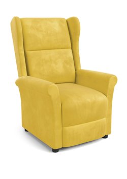 Крісло розкладне для відпочинку в вітальню, спальню Agustin 2 дерево чорний / жовтий Halmar Польща