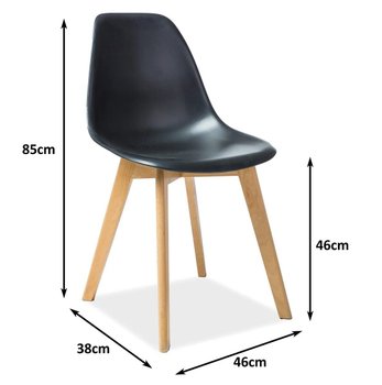 Пластиковий стілець Moris SIGNAL чорний на дерев'яних ніжках.