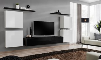 Комплект мебели в гостиную ASM Switch IV 26 WS SW 4 Белый матовый/Черный глянцевый из Польши