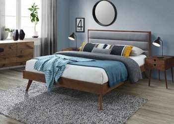 Ліжко HALMAR ORLANDO 160 двоспальне сіре без ящика для білизни Польща