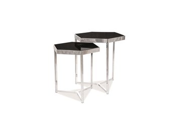 Круглый кофейный столик MILOS- набор из 2 SIGNAL Черный/Хром стиль хай тек Польша