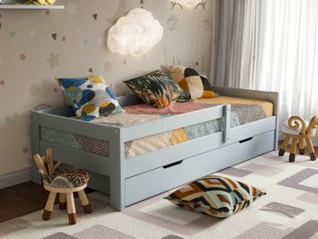 Ліжко для дітей в дитячу кімнату Альф ARBOR DREV Сірий
