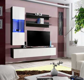 Комплект мебели в гостиную ASM FLY H 23 ZW FY H3 Черный матовый/Белый глянцевый из Польши