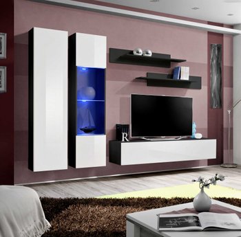 Комплект мебели в гостиную ASM FLY A 23 ZW FY A5 Черный матовый/Белый глянцевый из Польши