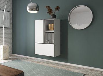 Комод CAMA ROCO 17, 75 см &mdash; Білий мат / Білий і чорний мат фото - artos.in.ua