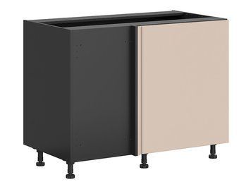Тумба кухонна нижня кутова BRW Tabes 120&times;60 &mdash; чорний / мигдальний бежевий, ліве відкривання фото - artos.in.ua