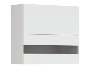 Шкаф кухонный навесной BRW Top Line 2 80 &mdash; снежно-белый супермат, стеклянный фасад, откидной фасад фото - artos.in.ua