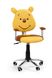 Кресло компьютерное детское Kubus механизм Пиастра, металл хром, черный/экокожа желтый с коричневым Halmar Польша