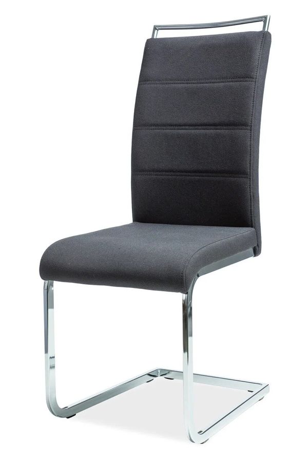 Чорний стілець з екошкіри H-441 SIGNAL на хромованій ніжці Польща