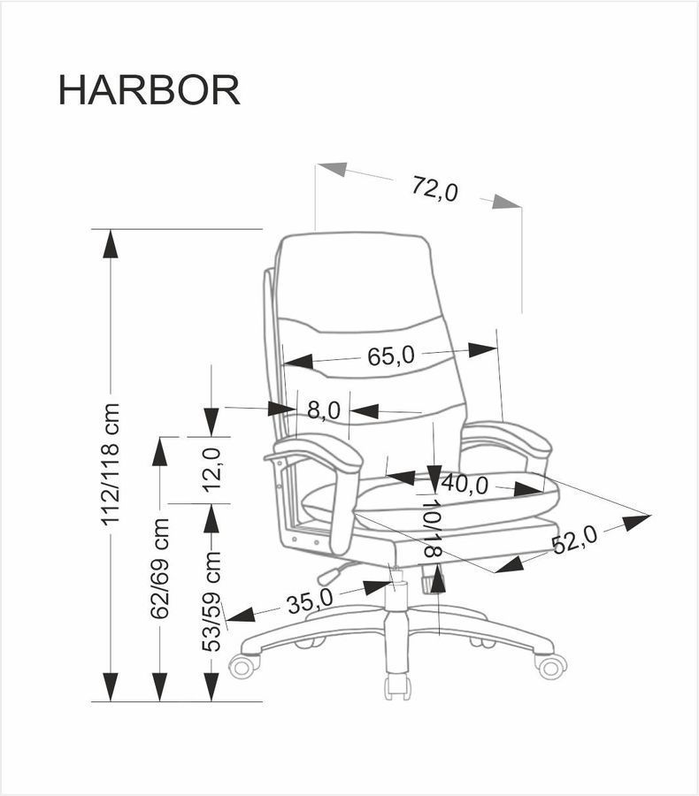 Кресло руководителя HARBOR черный фото - artos.in.ua