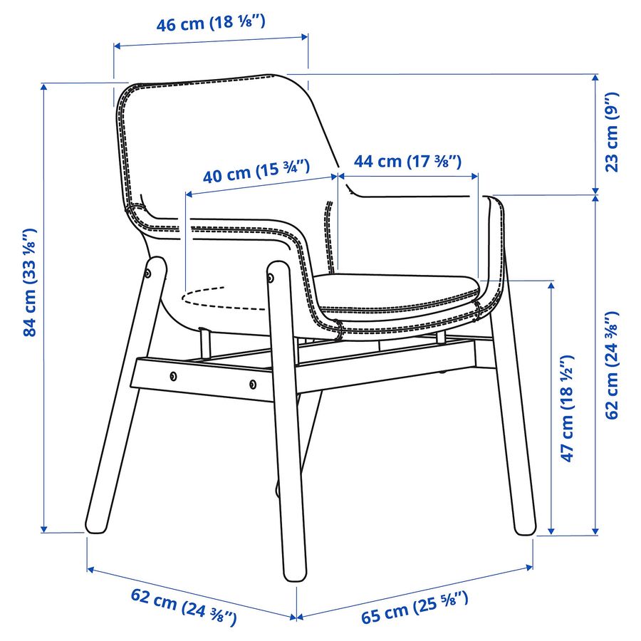 ИКЕА Стул с подлокотниками VEDBO ВЕДБУ, 104.180.12 фото - artos.in.ua