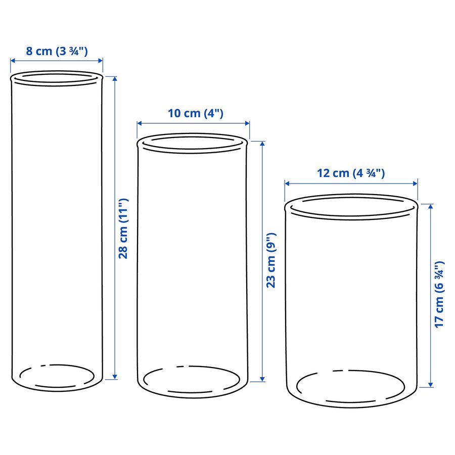 ИКЕА Ваза CYLINDER, 601.750.92 фото - artos.in.ua