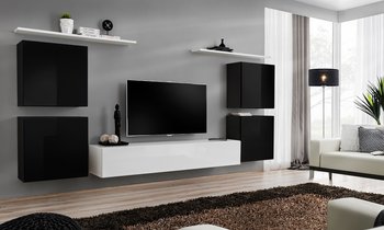 Комплект мебели в гостиную ASM Switch IV 26 ZW SW 4 Черный матовый/Белый глянцевый из Польши