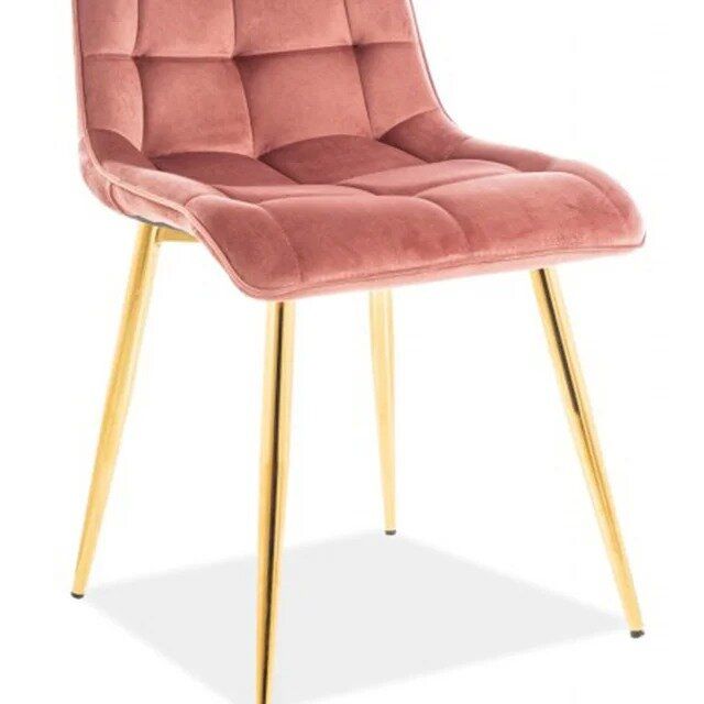 М'яке крісло Signal на металевих ніжках Chic SIGNAL рожевий велюр у стилі хай-тек ПОЛЬЩА