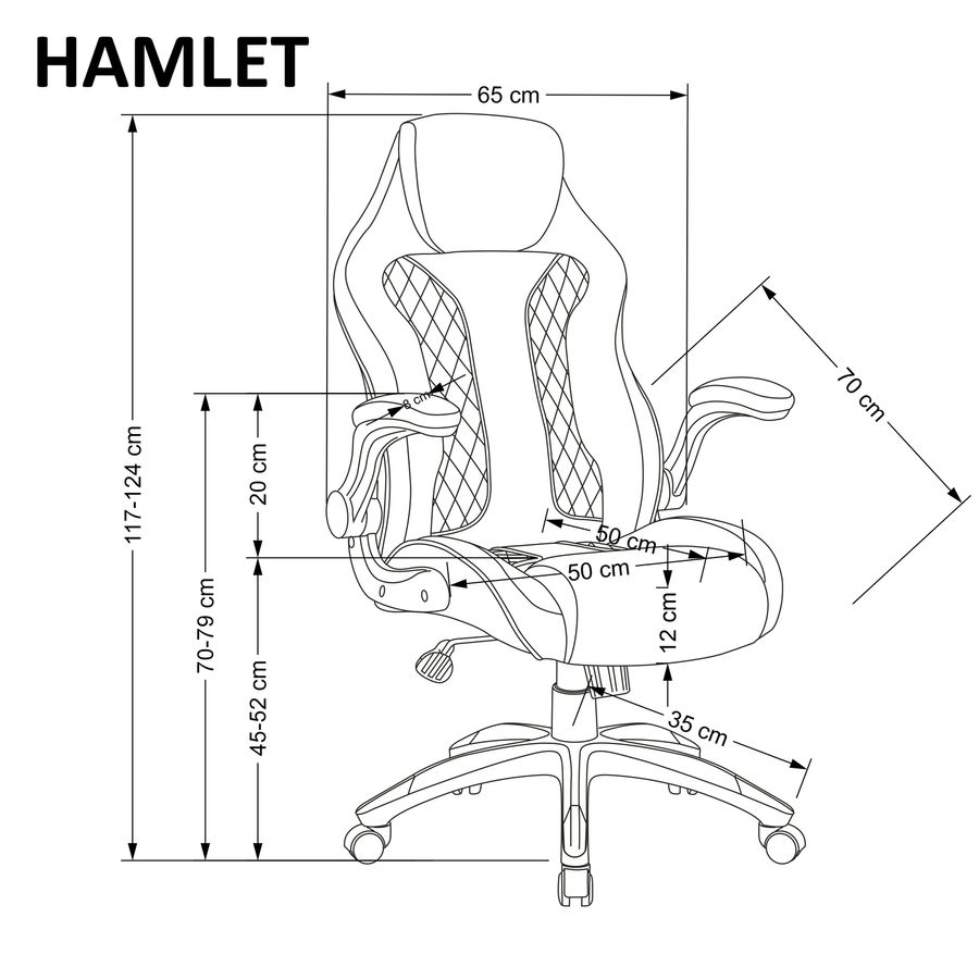 Комп'ютерне поворотне крісло HAMLET чорний Halmar Польща