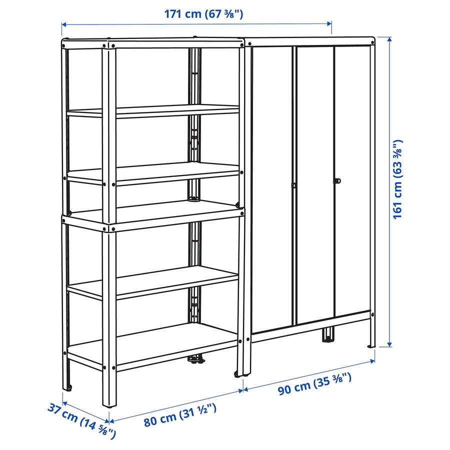 ИКЕА Книжный шкаф с тумбой KOLBJÖRN КОЛЬБЬЁРН, 092.916.22 фото - artos.in.ua