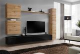 Комплект меблів у вітальню ASM Switch VIII WTS SW 8, дуб Wotan, чорний фото - artos.in.ua