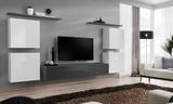 Комплект мебели в гостиную ASM Switch IV 27 WG SW 4 Белый матовый/Белый глянцевый/Графит матовый/Графит глянцевый из Польши фото - artos.in.ua