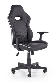 Кресло офисное Rambler механизм Tilt, пластик черный/экокожа черно-белый Halmar Польша