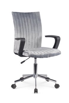 Крісло офісне Doral механізм піастри, метал хром / оксамитова тканина сірий Halmar Польща