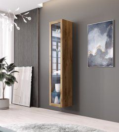 Вітрина скляна CAMA VIGO 180 Дуб вотан/Дуб вотан фото - artos.in.ua