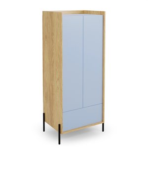 Шкаф MOBIUS 2D корпус: натуральный гикори, фасады - голубой Halmar Польша