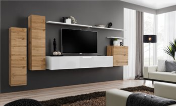 Комплект мебели в гостиную ASM Switch I WTW SW 1 Дуб Вотан/Дуб Вотан/Белый матовый из Польши