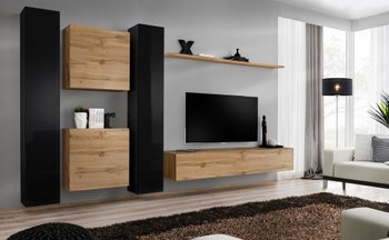 Комплект мебели в гостиную ASM Switch VI SWT SW 6 Черный/Дуб Вотан из Польши