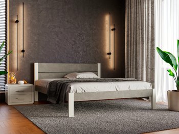 Двоспальне ліжко Лофт 2 (ДСП-Бетон) ARBOR DREV Білий