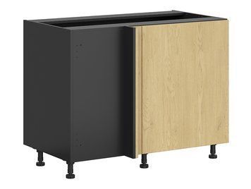 Тумба кухонна нижня кутова BRW Tabes 125&times;65 &mdash; чорний / дуб Кремона, ліве відкривання фото - artos.in.ua