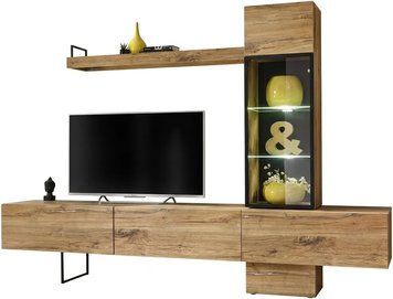 Стінка у вітальню ASM Rise FS RS, 240 см, дуб Flagstaff, LED фото - artos.in.ua