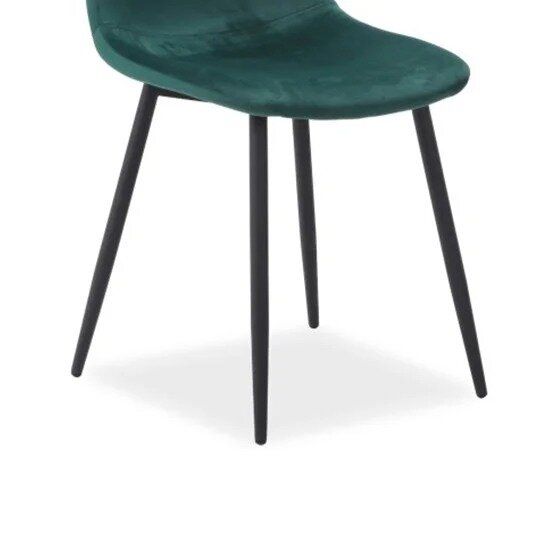 Современный стул на кухню FOX SIGNAL зелёный на черных ножках Польша