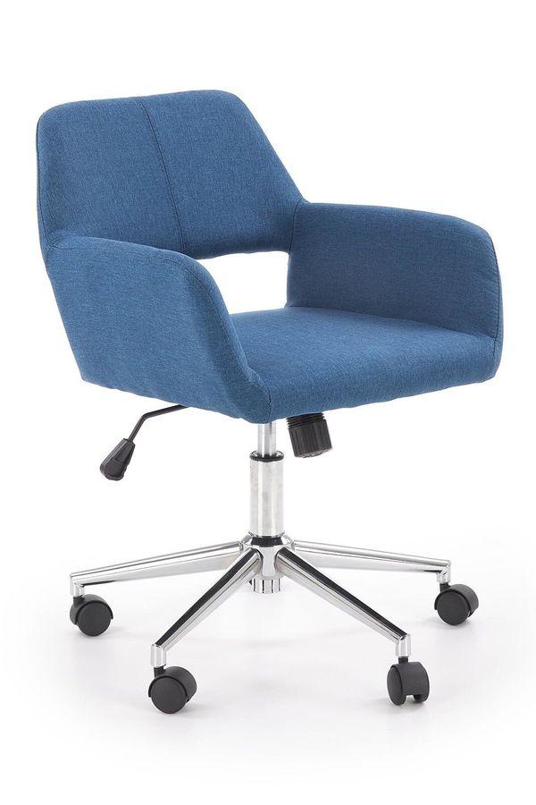 Крісло комп'ютерне Morel механізм Tilt, хромований метал / тканину синій Halmar Польща