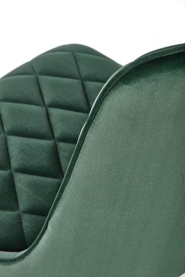 Стілець для кухні, кафе, бару, ресторану K450 сталь чорний / оксамитова тканина темно-зелений Halmar Польща