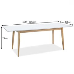 Дерев'яні столи фото Обідній стіл прямокутної форми SIGNAL Cesar 160x80 Білий дерев'яний у стилі модерн - artos.in.ua