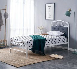 Односпальная кровать FABRIZIA 90 пепельный/белый Halmar фото - artos.in.ua