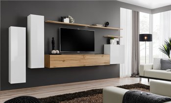 Комплект мебели в гостиную ASM Switch I WWT SW 1 Белый/Дуб Вотан из Польши