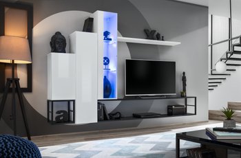 Комплект мебели в гостиную ASM Switch Met VIII 27 WS SWM 8 Белый матовый/Черный глянцевый из Польши