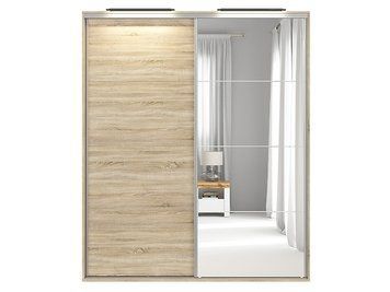 Шафа-купе дводверна BRW Flex F57-SZAFA_ZESTAW_37-DSO/DSO/SZ, дуб сонома, дзеркало фото - artos.in.ua