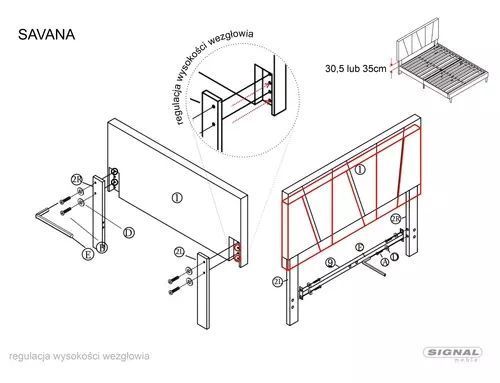 Односпальне ліжко Savana Signal 120&times;200, бежевий, оксамитова тканина фото - artos.in.ua