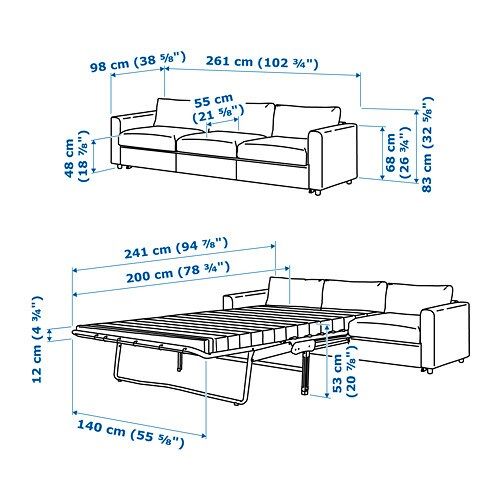 ИКЕА 3-местный диван-кровать VIMLE ВИМЛЕ, 895.369.70 фото - artos.in.ua