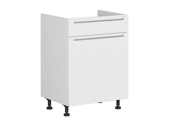 Нижня кухонна тумба BRW Iris K10-FB_DKS_60 / 82_STB / B-BAL / BISM, білий супер мат / альпійський білий, фото - artos.in.ua