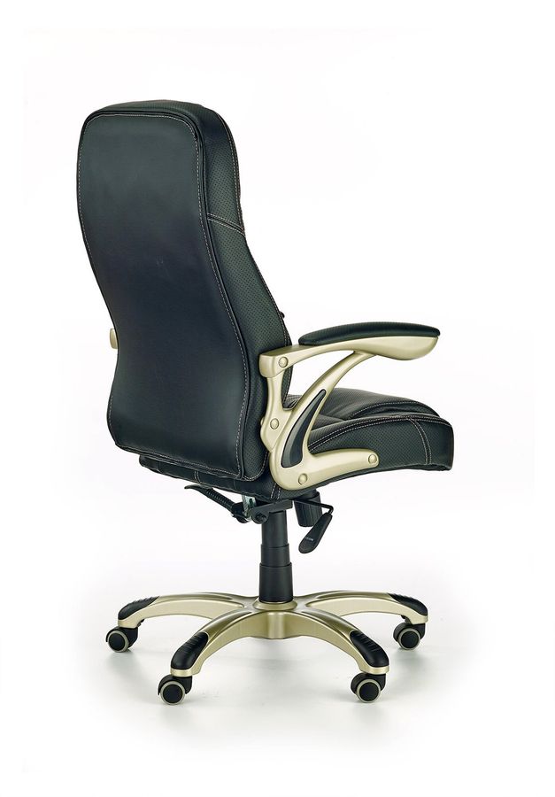 Кресло офисное Carlos механизм Tilt, пластик серый/перфорированная экокожа черный Halmar Польша