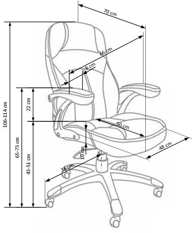 Кресло офисное Carlos механизм Tilt, пластик серый/перфорированная экокожа черный Halmar Польша