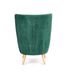 Крісло для відпочинку в вітальню, спальню Ravel натуральне дерево / оксамитова тканина темно-зелений Halmar Польща