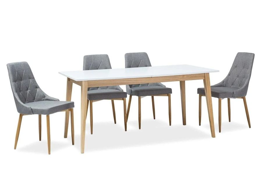 Обеденный стол прямоугольной формы SIGNAL Cesar 160x80 Белый в стиле модерн деревянный Польша