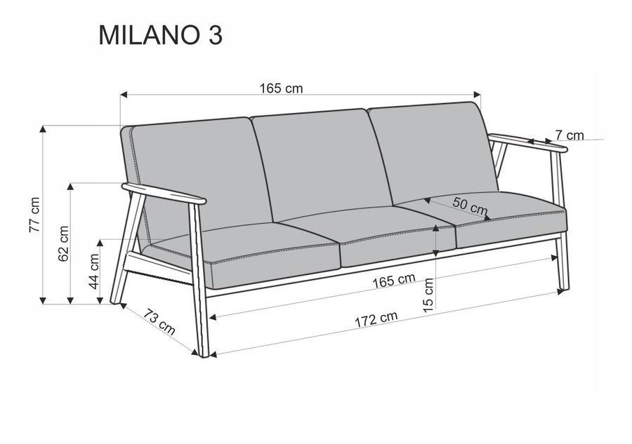 Диван milano 3s синє оббивка castel 74 фото - artos.in.ua