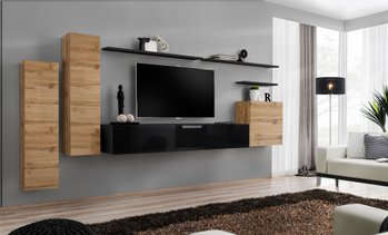Комплект мебели в гостиную ASM Switch I WTS SW 1 Дуб Вотан/Черный из Польши