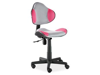 Крісло для читання на коліщатках Q-G2 SIGNAL сірий з рожевим Польща