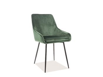 Современный стул в гостиную ALBI SIGNAL зелёная ткань велюр, ножки метал ПОЛЬША
